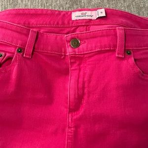 vineyard vines bright pink jeans with stretch